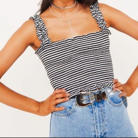 ‎Striped Ruffle Strap Top - Picture 2 of 12